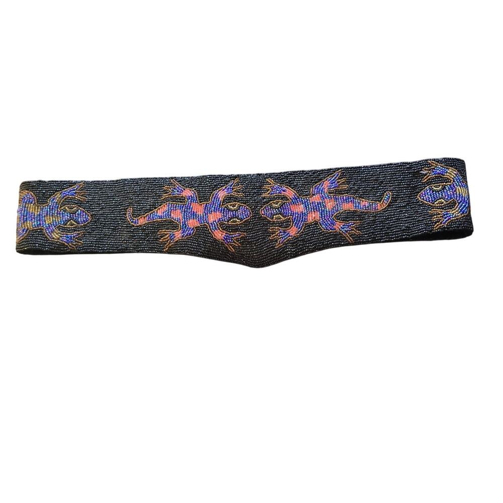 Vintage lizard beaded belt